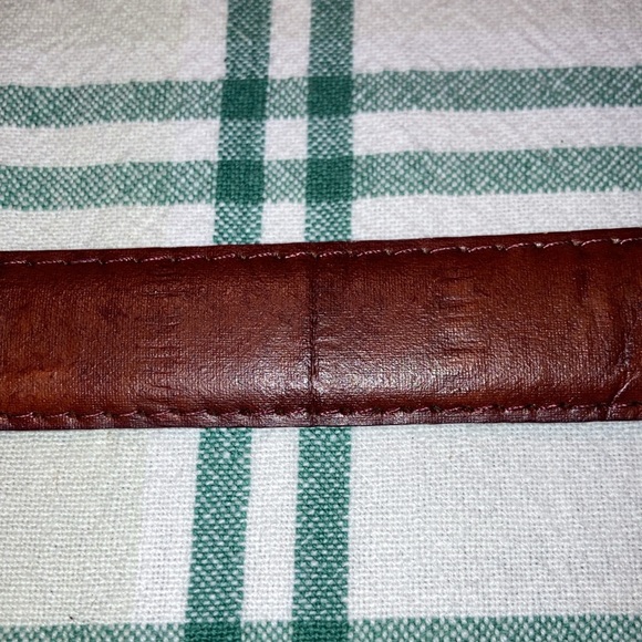 MEXICAN brown pattern leather men’s belt, 40” shows use on spaces $11 - Picture 5 of 5